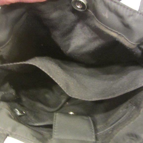 GUESS BLACK BAG W/SILVER ACCENTS, RAYON BODY - Picture 7 of 8